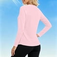 thumbnail image 7 of hotojiny Women's Long Sleeve Shirt Slim Fit Workout Tops Athletic Base Layer Gym Yoga UPF 50+ Sun Shirt for Running Sports(Pink,Large), 7 of 7