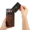 thumbnail image 4 of for Samsung Galaxy S21 Ultra Case Wallet with Slide Credit Card Holder, Flip Premium PU Leather Hidden Kickstand Classic Retro Heavy Duty Protective Cover for Samsung Galaxy S21 Ultra,Brown, 4 of 10