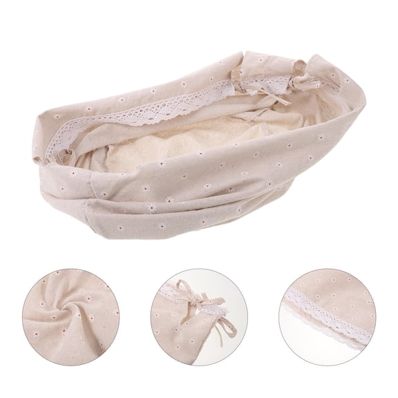 LOLIPPYY Fabric Basket Liner Beige Removable Washable Cloth Insert for Round Laundry and Storage Baskets