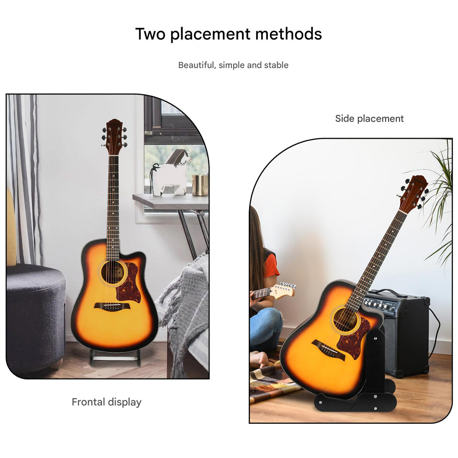 Easy Assemble Acoustic Guitar Rack Nonslip Floor Guitar Holder Portable Musical Instrument Display Stand Enduring