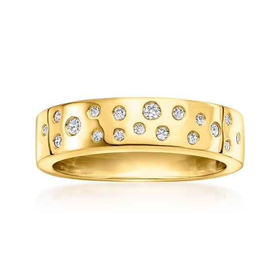 Pure Collection by Ross-Simons 0.20 ct. t.w. Scattered Lab-Grown Diamond Ring in 18kt Gold Over Sterling, Women's, Adult