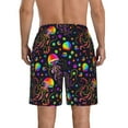 thumbnail image 3 of Disketp Men'S Swim Trunks Hawaiian Breathable Surf Beach Swimsuits Mesh Lining Beach Shorts With Pockets-Rainbow Jellyfishes, 3 of 9