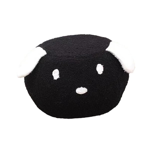 Bonitos reposapiés con forma de animal, puf, reposapiés extraíble, cambiador de zapatos, sofá, reposapiés Perro negro