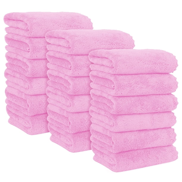 Toallas de mano MOONQUEEN Premium de microfibra de terciopelo coral x18