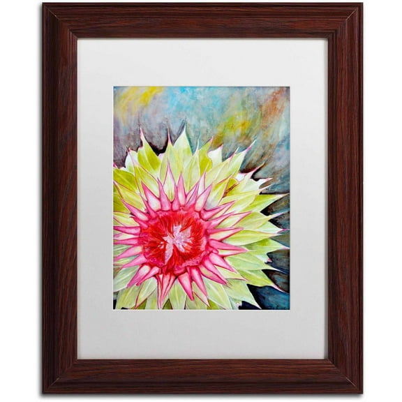 Trademark Fine Art "Thistle" Canvas Art by Jennifer Redstreake White Matte, Wood Frame