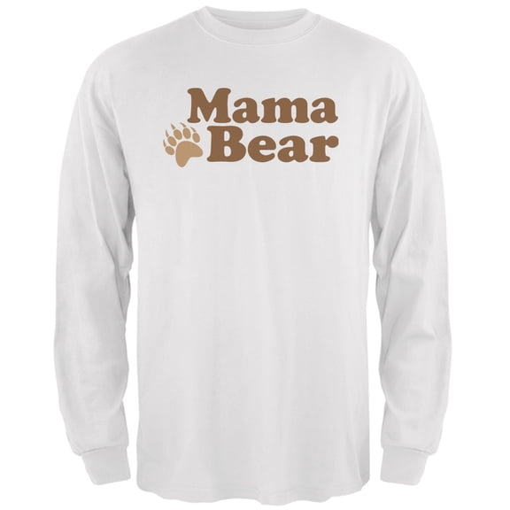 Mothers Day - Mama Bear White Adult Long Sleeve T-Shirt - Small