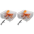 thumbnail image 1 of 6 Pcs  Stackable Air Fryer Racks with Tong Stainless Steel Multi-layer Dehydrator Racks Air Fryer Accessories, 1 of 6