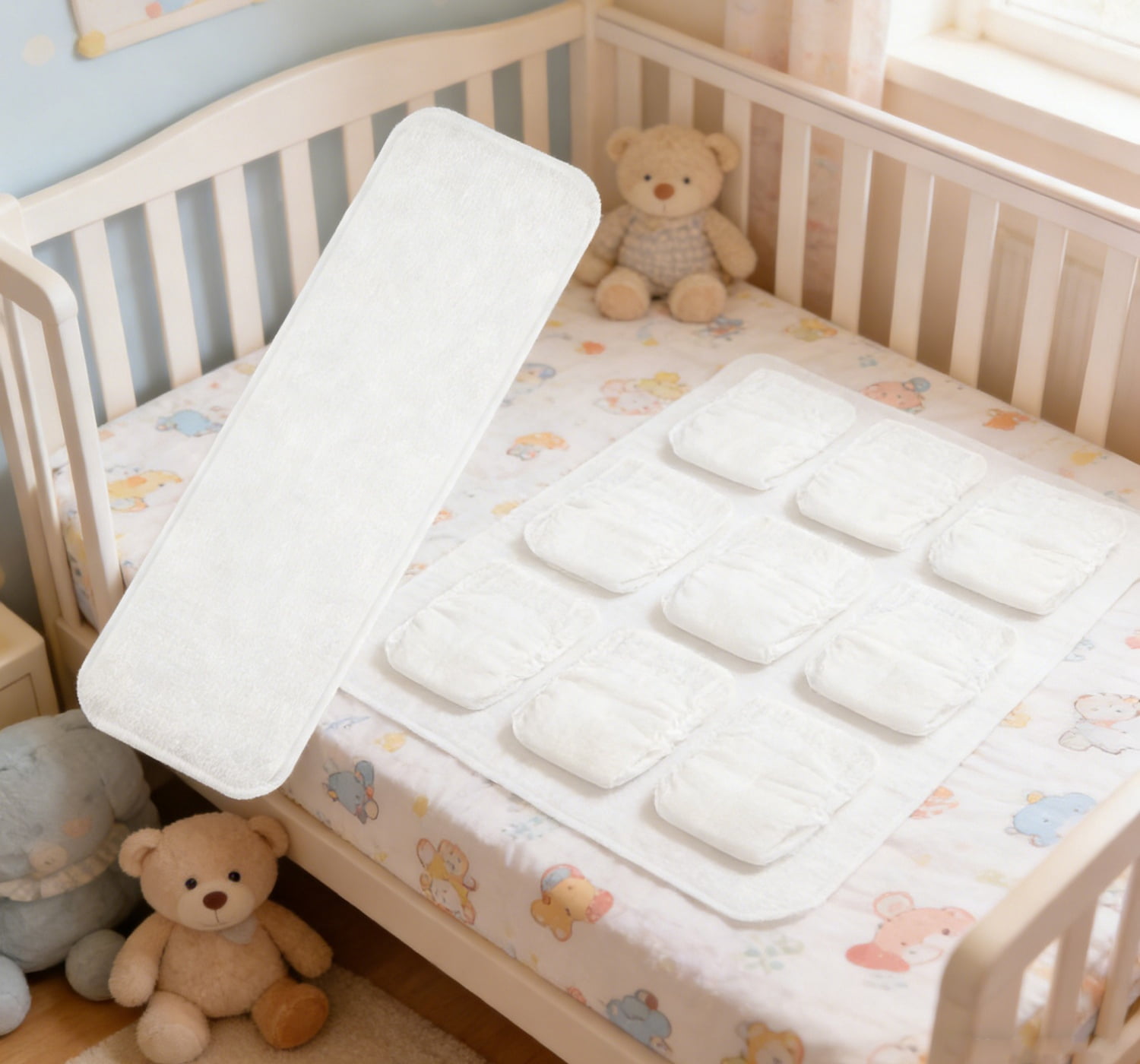 Bexikou 6 Pack 4-Layer High Absorbent Cloth Diaper Inserts, Leak-Proof Inserts, Reusable Breathable Microfiber Liners for Baby