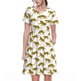 thumbnail image 1 of Balery Leopard Print Vestidos sueltos de manga corta para mujer, vestidos de verano 2025, vestidos casuales de corte A con vuelo., 1 of 6