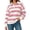 Pink, variant on cocolona Womens Fall Sweatshirts Lapel Button Down Long Sleeve Shirts Striped Loose Casual Pullover Tops