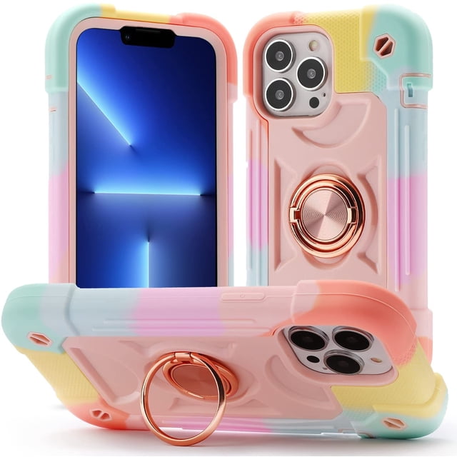 Compatible con funda para iPhone 13 Pro Max de 6,7 pulgadas con montura de anillo,