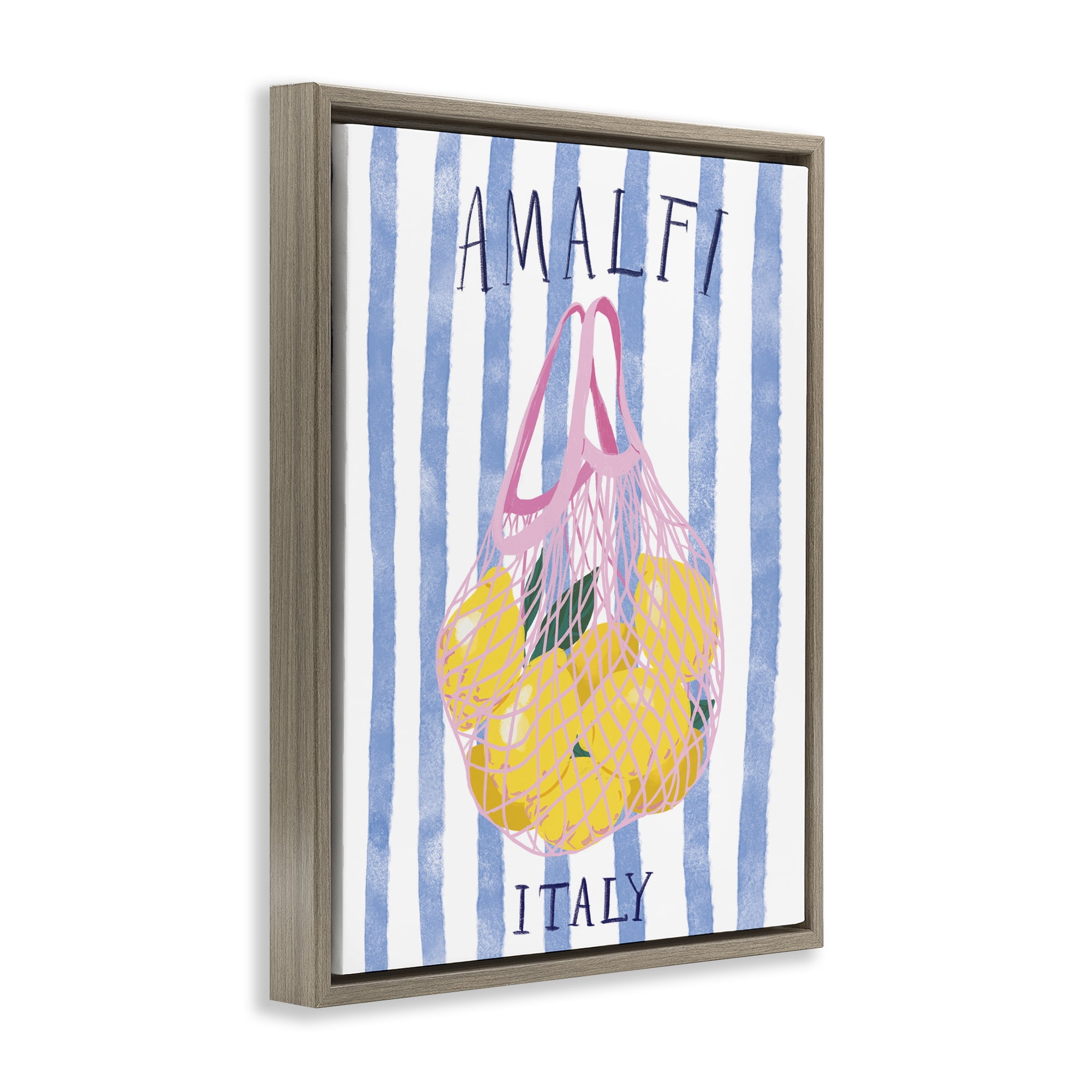 Stupell Industries Amalfi Italy Lemons Food & Beverage Painting Brown Floater Framed Canvas Art Print Wall Art, 25 x 31