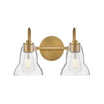 85562LCB Lark Vera - 20W 2 LED Bath Vanity-9.75 Inches Tall and 15 Inches Wide-Lacquered Brass Finish