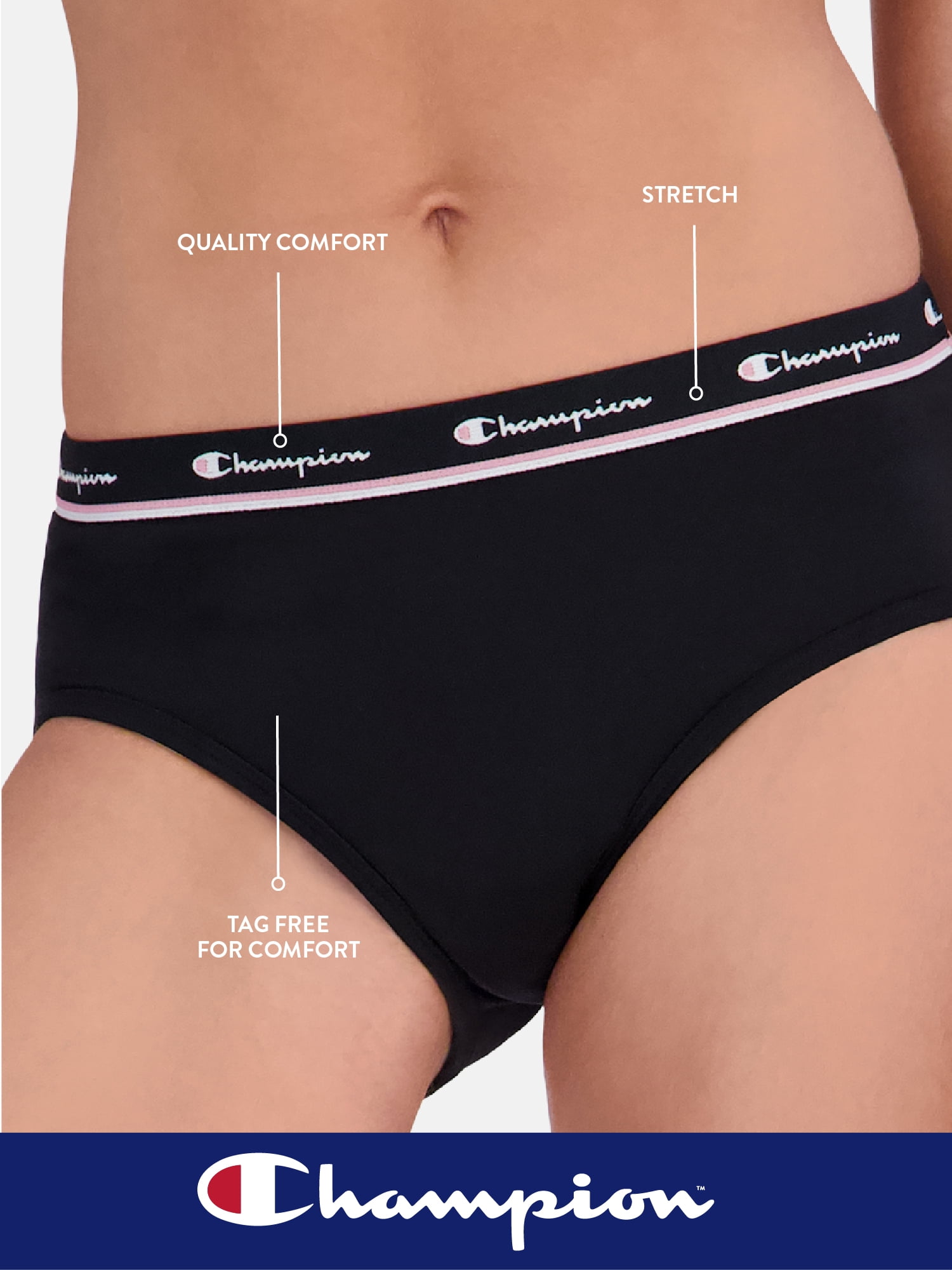 Champion Women's Hipster Pack Underwear, 3 pack, Sizes S - XXL