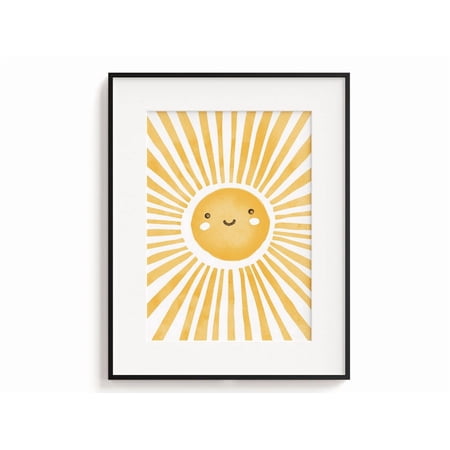Sun Watercolour Boho Style Children Room Toddler Playroom Decor Nursery Unframed Paper Print