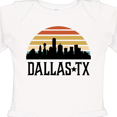 thumbnail image 4 of Inktastic Dallas Texas Skyline Vintage Boys or Girls Long Sleeve Baby Bodysuit, 4 of 5