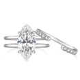 thumbnail image 4 of Bow Jewelry 14K White Gold Plated 1.97 Ct Solitaire Ring - Marquise Cut White Moissanite for Her - Engagement Wedding Ring - Beautiful Choice for Any Special Occasion - Make Her Feel Truly Special, 4 of 10
