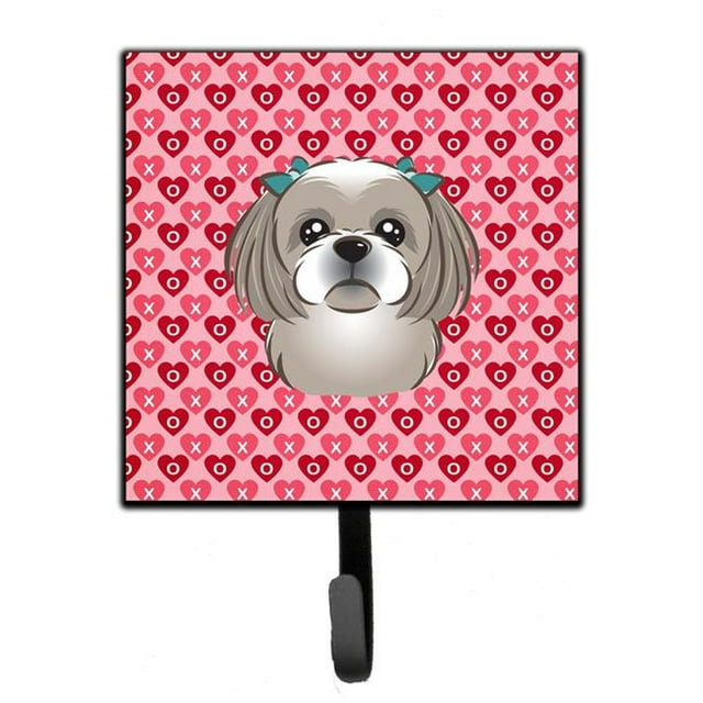 Gray Silver Shih Tzu Hearts Leash or Key Holder