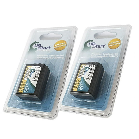 2x Pack - UpStart Battery Sony Alpha NEX-5R Battery - Replacement for Sony NP-FW50 Digital Camera Battery (1300mAh, 7.2V Lithium-Ion)