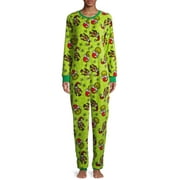 Womens Plush Green Grinch that Stole Christmas Pajama Sleeper Union Suit XS
