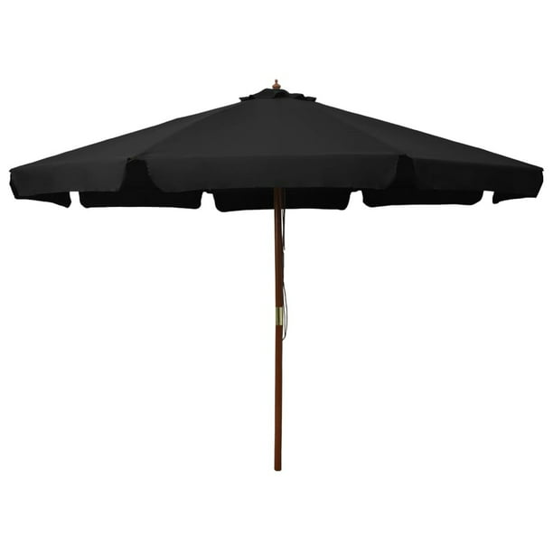 ontspannen Meevoelen De onze Tomshine Outdoor Parasol with Wooden Pole 129.9" Black - Walmart.com