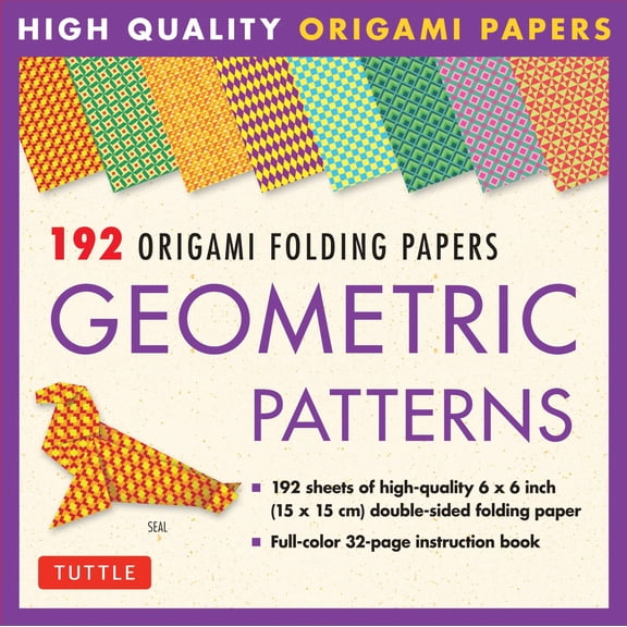 Pre-Owned 192 Origami Folding Papers in Geometric Patterns: 6 x 6 Inch High-Quality Double-Sided Origami Paper with Full-Color Instruction Book: 6x6 Inch ... Book with Instructions 4 Paperback