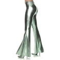 thumbnail image 3 of Women's 70s Metallic Black Bell Bottom Costume Pants Large-XL 12-18, 3 of 3