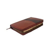 Biblia Reina Valera 1960 tamaño manual letra grande 12 puntos- Imitación Piel marrón/marrón con cierre y con índice. Colección bitono