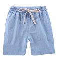 thumbnail image 2 of Linen Shorts Boys Drawstring Linen Shorts Breathable Casual Shorts Summer Girls Boys Shorts (Light Blue 4T), 2 of 5