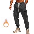 thumbnail image 4 of USNSM Men's Jogger Casual Workout Slim Fit Multi Pockets Outdoor Cargo Pants Drawstring Elastic Waist Tapered Pants Dark Gray 2XL, 4 of 9