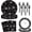 Halloween Spider black, variant on 96 Pcs Sunflower Tableware Set Serves 24, Yellow Plates Napkins Forks for Party & Shower Decor