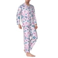thumbnail image 2 of Bingfone Men's Pajama Set 2 Piece Loungewear PJs, Long Sleeve with Pajama Pants-Sea Shells 3, 2 of 7