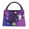 thumbnail image 2 of Lsque Astronaut Pattern Portable Insulation Lunch Bag, Insulated Food Delivery Bag, Meal Grocery Tote Insulation Bag Large Capacity Reusable Warming Bag, 2 of 9
