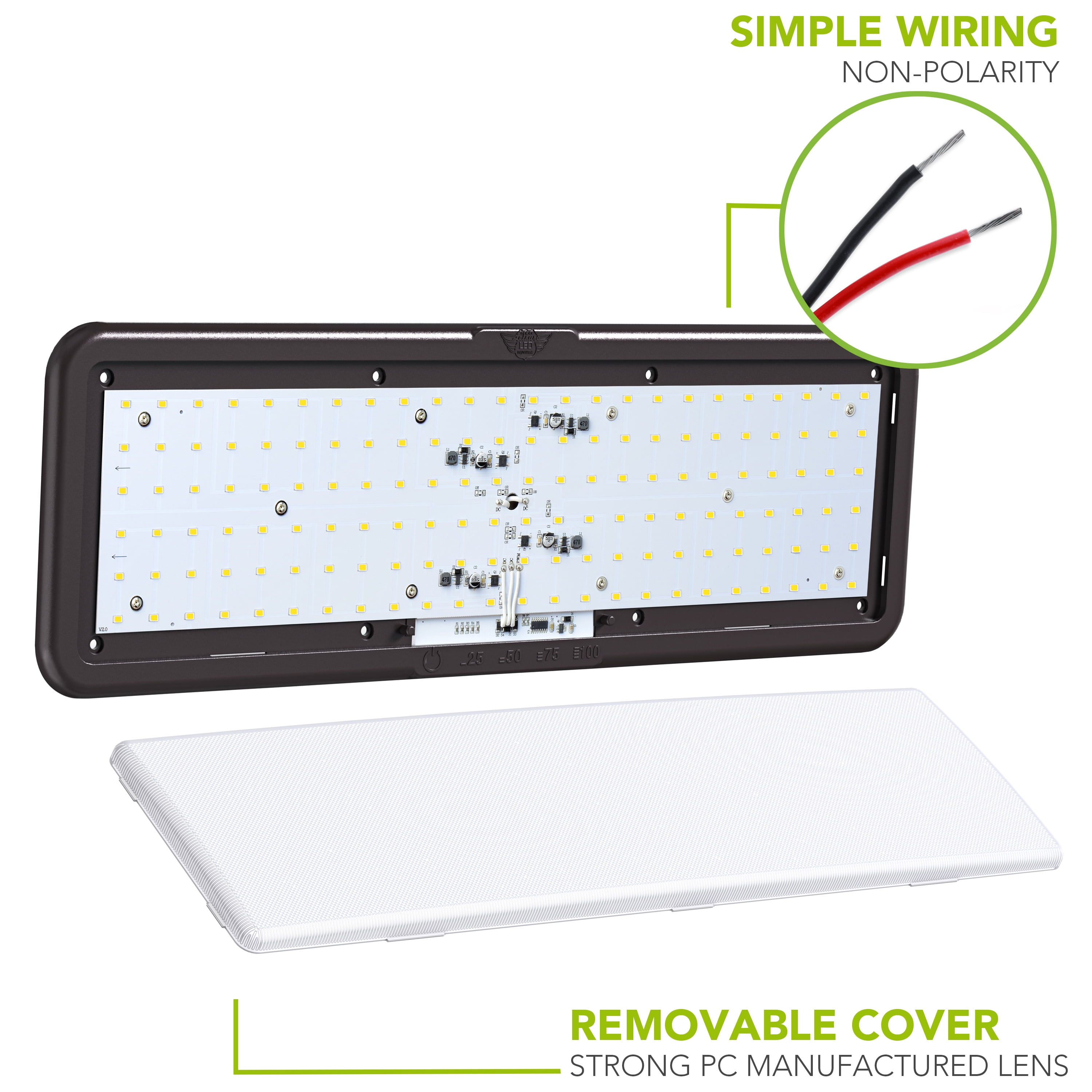Leisure LED RV LED Ceiling Light Fixture BRONZE 1450 Lumen with Touch Dimmer Switch Interior Lighting for Car/RV/Trailer/Camper/Boat DC 12V Natural White 4000-4500K (1-Pack)