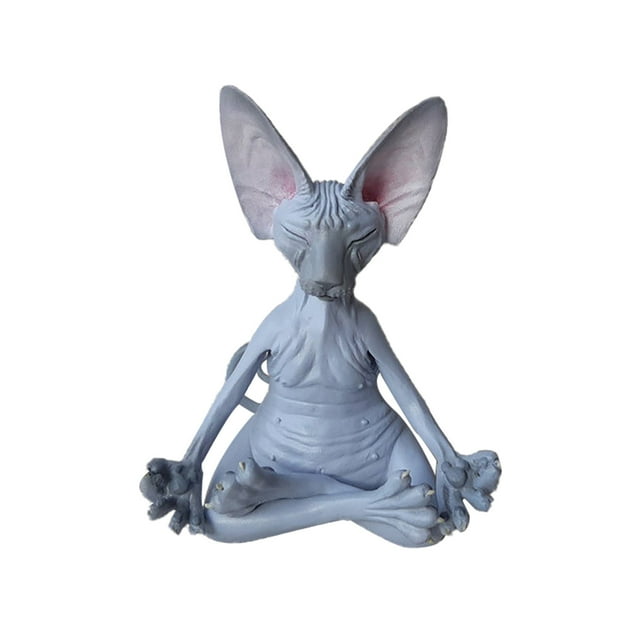Adornos creativos de resina para gatos sin pelo, decoraciones artísticas para sala de estar Wmkox8yii fhajkh2376