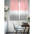 thumbnail image 5 of Pink White Grey Ombre Semi Sheer Curtains 63 Inch Length 2 Panels Set, Modern Abstract Aesthetics Sheer Kitchen Curtain Privacy Voile Window Curtain for Living Room Bedroom Rod Pocket Drapes, 5 of 7