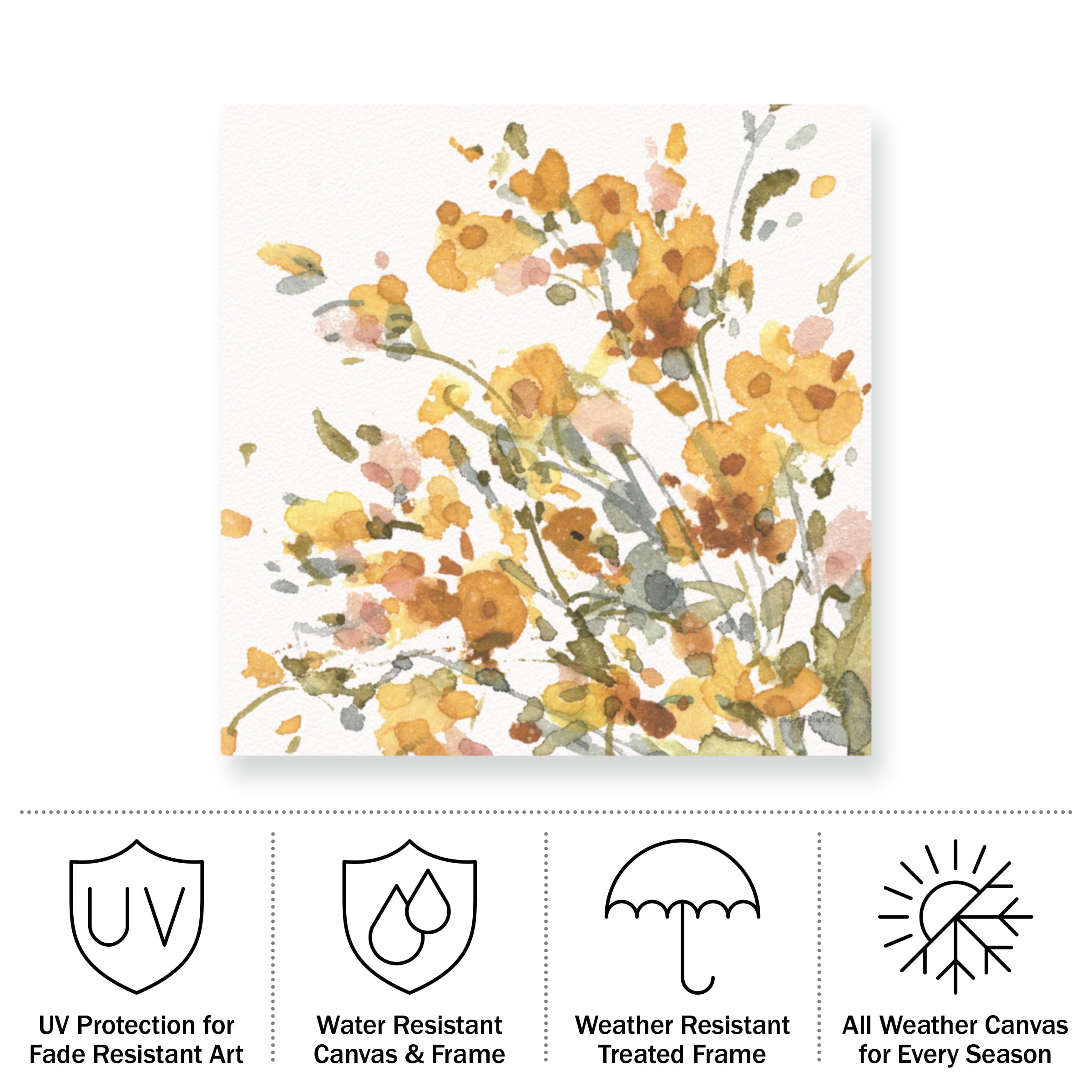 Lisa Audit 'Happy Yellow 09' Outdoor Canvas 18x18
