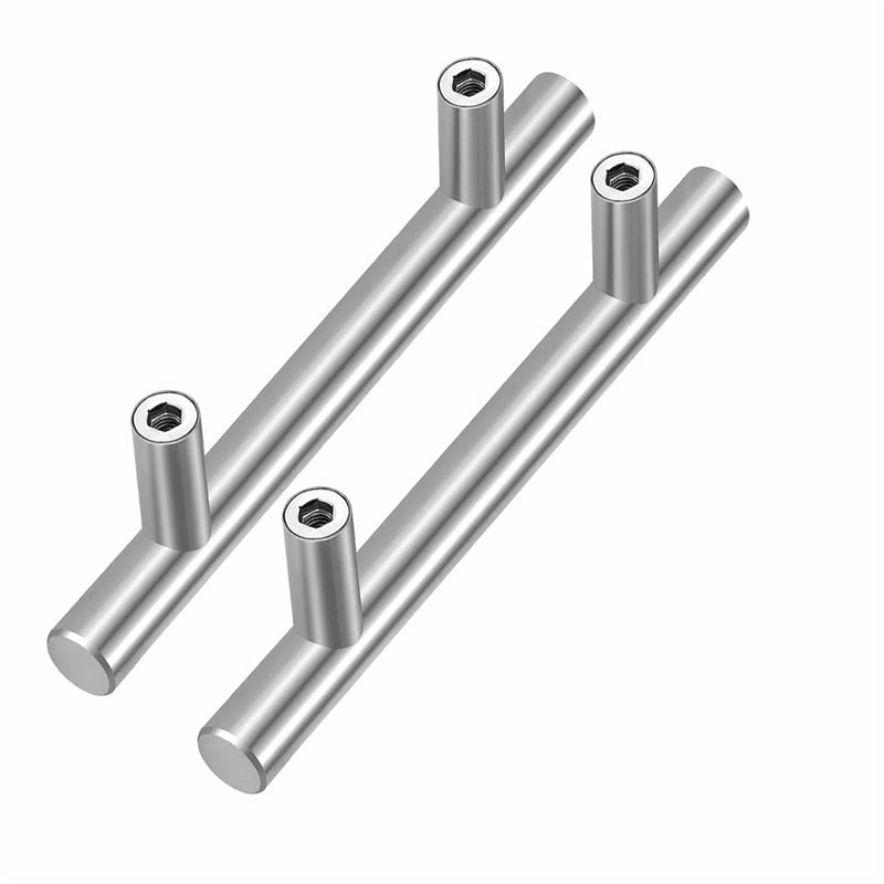 Fitviso 10 pack 2.75"(70mm) Center to Center Euro Bar Brushed Nickel Cabinet Handle
