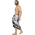 thumbnail image 4 of HAPPY BAY Men's Pareo Standard Surfing Dashiki Sarong Full Beach Wrap One Size Black, Floral Summer Vacation Aloha, 4 of 4