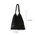 thumbnail image 3 of MERILER Women's Straw Crochet Backpack with Drawstring Closure, Casual Beach Daypack for Girls, Summer Crossbody Handbag, 3 of 7