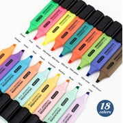 ZEYAR Highlighter Pastel Colors Chisel Tip Marker Pen, Assorted Colors, Water Based, Quick Dry 18 Colors