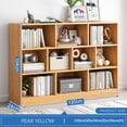 thumbnail image 2 of IOTXY Simple Bookcase with Base - 3 Tier 10 Cubes Freestanding Low Display Cabinet, Pear Yellow, 2 of 5