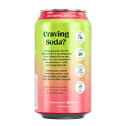 (12 pack) Bloom Nutrition Pop Prebiotic Soda, Watermelon Lime, 12 fl oz Can