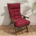 thumbnail image 6 of JIAN YA NA Adirondack Chair Cushion, Waterproof Indoor Outdoor High Back Rocking Chair Mat Seat Pad, 49.2''L x 21.6''W x 3''T, Burgundy, 2 Count, 6 of 10