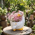 thumbnail image 3 of Parent and Baby Goose Resin Flower Pot Figurine, Creative Animal Planter Ornament, Sweet Decor Vessel for Desktop s, Balcony Green Plants and Courtyard Garden Landscape Decoration, 3 of 7