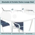 thumbnail image 2 of Seizeen Chaise Lounge Chair, 3-Piece Lawn Pool Chair Foldable, Outdoor Textilene Sun Recliner w/ 5 Adjustable Backrest, Heavy-duty Steel Frame, Blue, 2 of 9