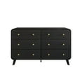thumbnail image 2 of Castle Place Mid-Century 6 Drawer Wooden Dresser, Black, 2 of 7