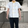 thumbnail image 6 of Fusipu Chef Top Contrast Color Stand Collar Catering Easy to Wash Chef Shirt Work Clothing, 6 of 8
