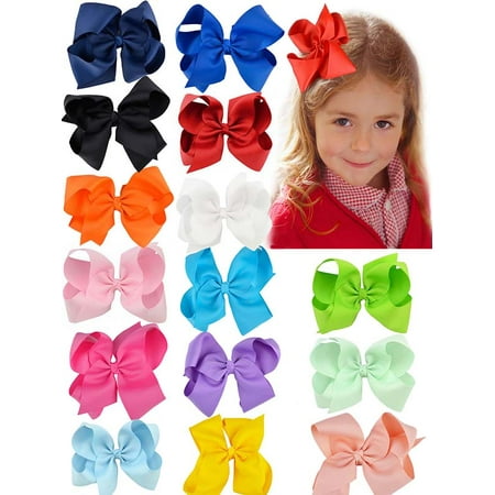 Coxeer Coxeer 15pcs Baby Hair Bows Cute Lovely Ribbon Bow Clip