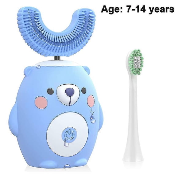 Cepillo de dientes eléctrico ultrasónico para niños, cabezal de gel de sílice suave, tipo U